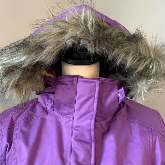 Purple Karbon ski coat with faux fur hood - Picture 4 of 7